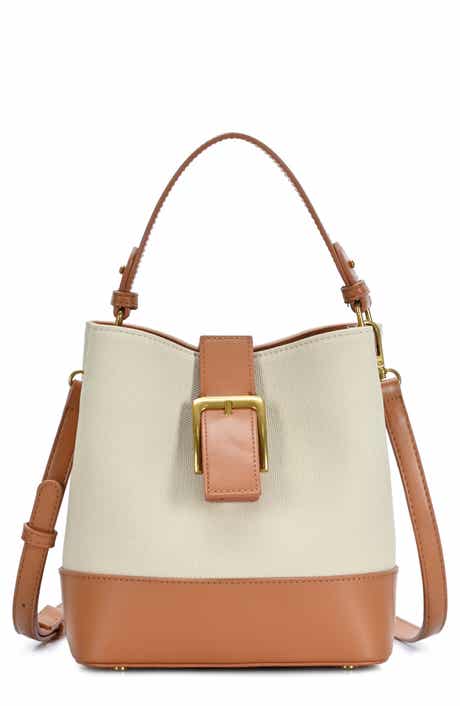 Canvas Buckle Bucket Bag