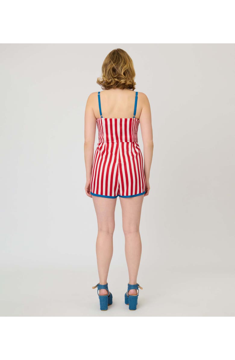 Unique Vintage 1960s Ossining Romper, Alternate, color, Red & White Stripe