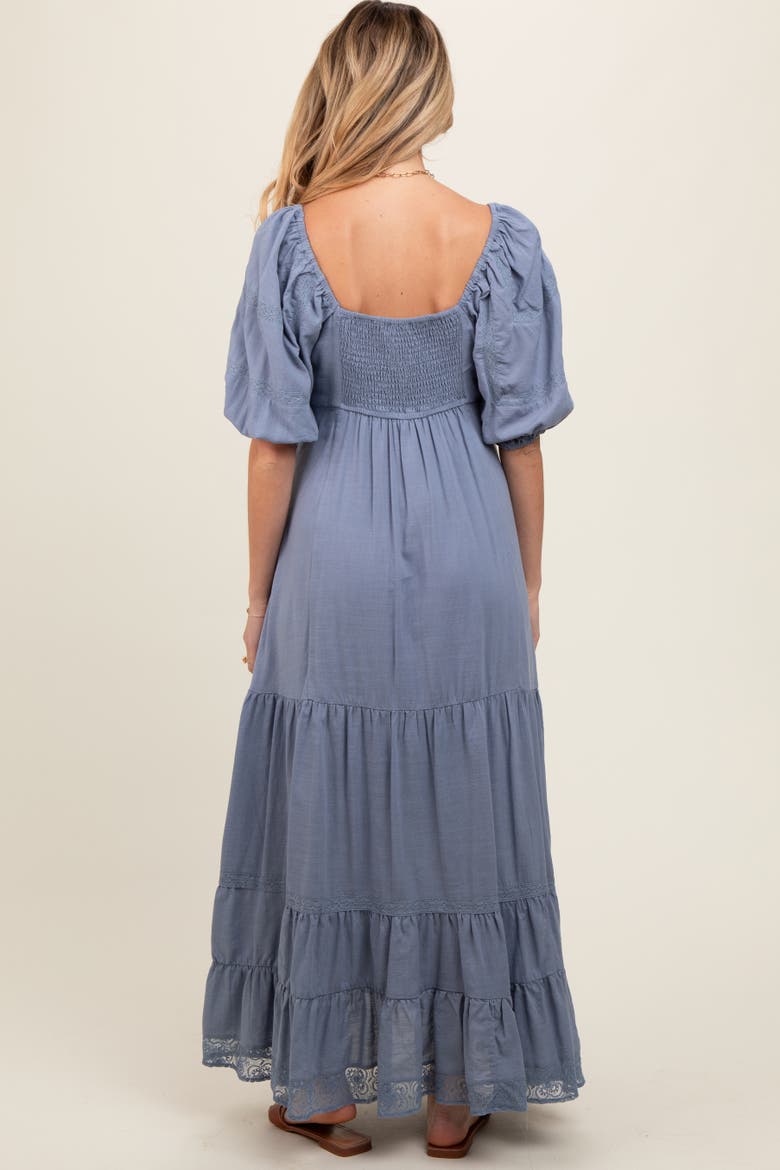Lace Insert Maxi Dress, Alternate, color, Blue