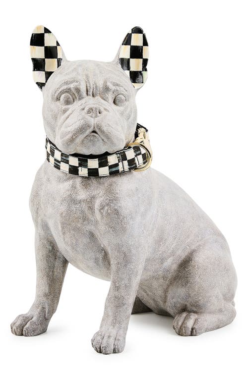Mackenzie-childs Mackenzie Childs Courtly Check French Bulldog Figurine In Gray