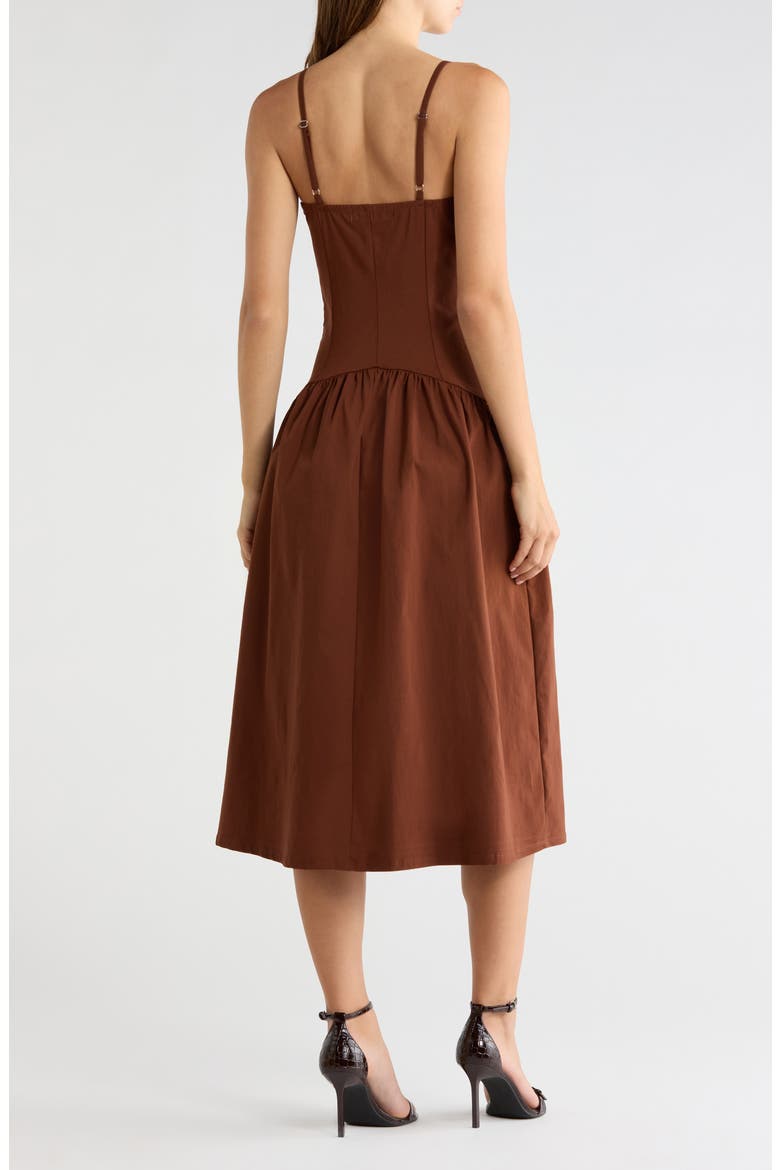 Drop Waist Midiaxi Dress, Alternate, color, CHOCOLATE