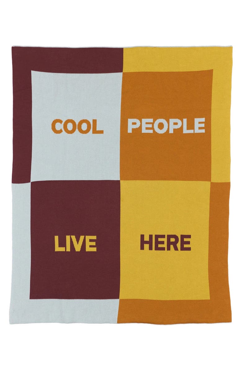 Biquette Cool People Live Here Knit Throw Blanket, Main, color, Dorothy