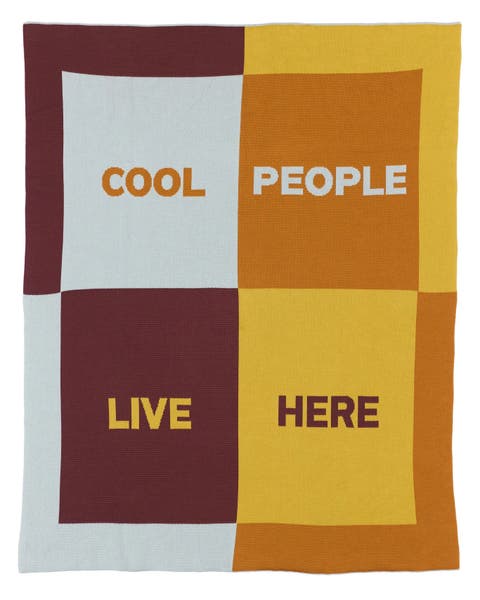 Cool People Live Here Knit Throw Blanket