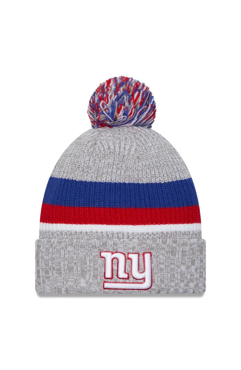 New Era Men's New Era Heather Gray New York Giants Cuffed Knit Hat with Pom, Main, color, Heather Gray