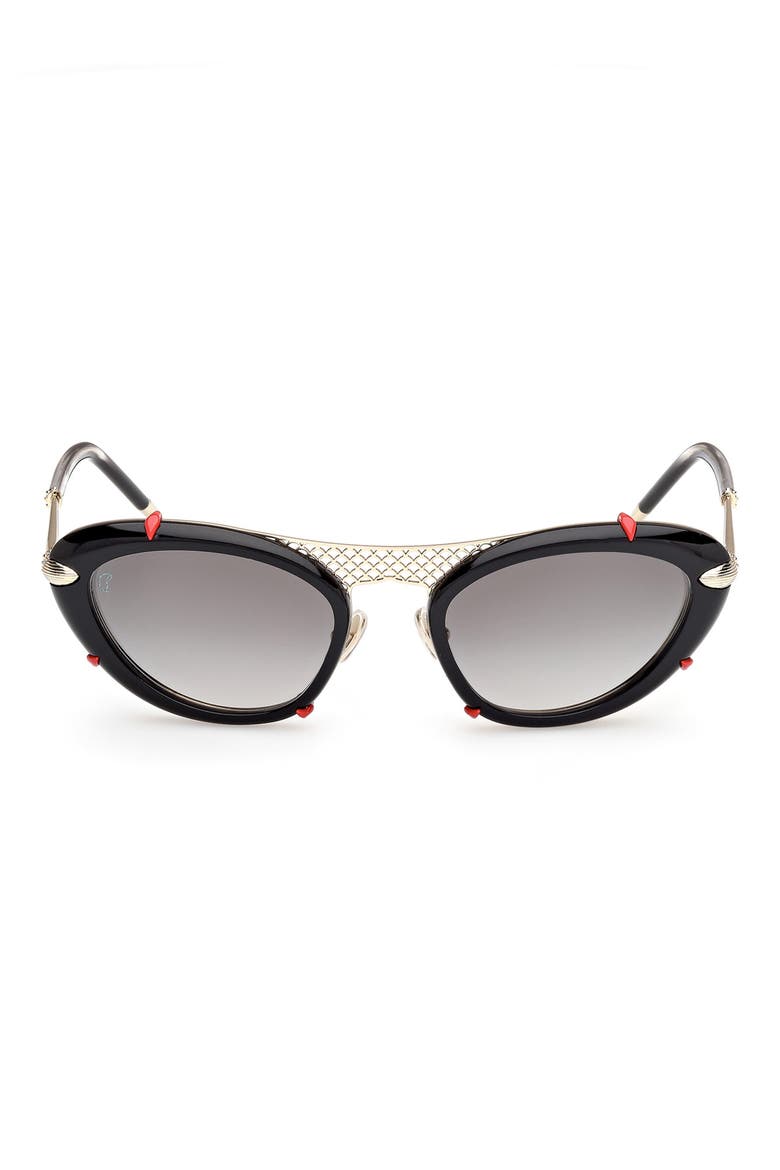 Dolly 54mm Gradient Oval Sunglasses, Main, color, BLACK/ PALE GOLD/ ZEISS SMOKE