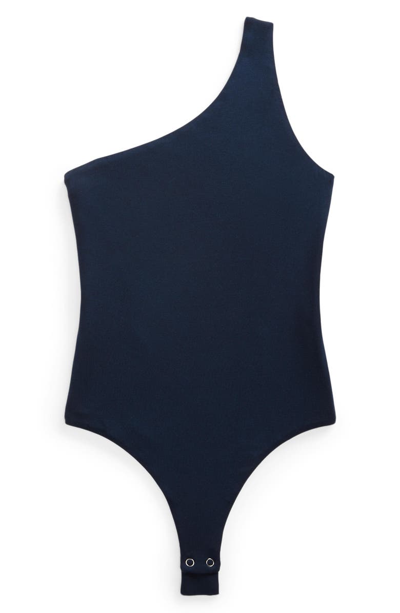 Polo Ralph Lauren Reform One-Shoulder Jersey Bodysuit, Alternate, color, Aviator Navy