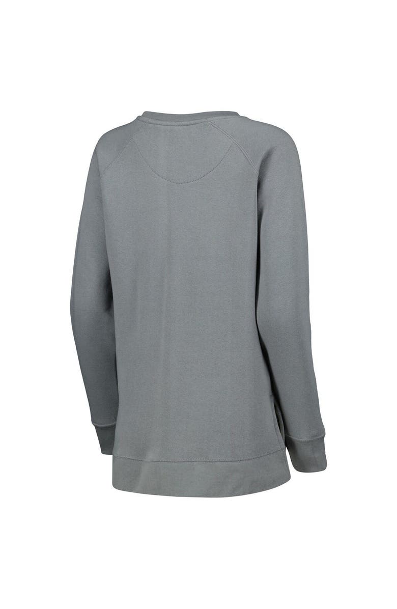 PRESSBOX Women's Pressbox Gray Michigan State Spartans Pinehurst Chenille Raglan Pullover Sweatshirt, Alternate, color, 