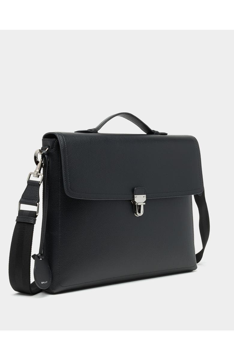 Bally Capitol Briefcase in Bovine Grained Leather, Alternate, color, Black+Palladio