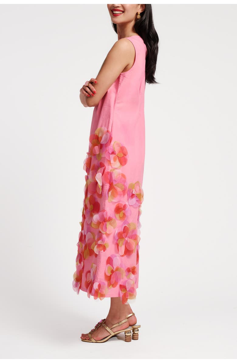 Frances Valentine Origami Dress with Organza Flowers, Alternate, color, Pink/Multi