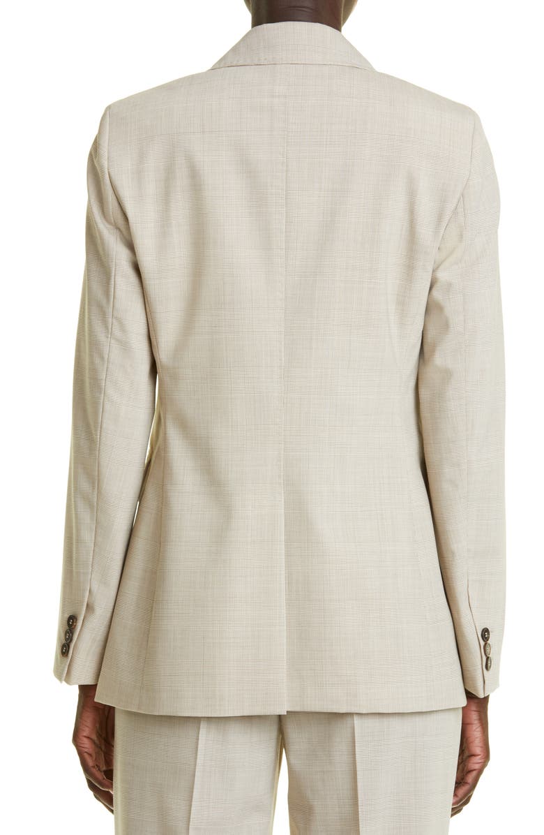 Max Mara Salpa Glen Plaid Virgin Wool Blend Blazer, Alternate, color,