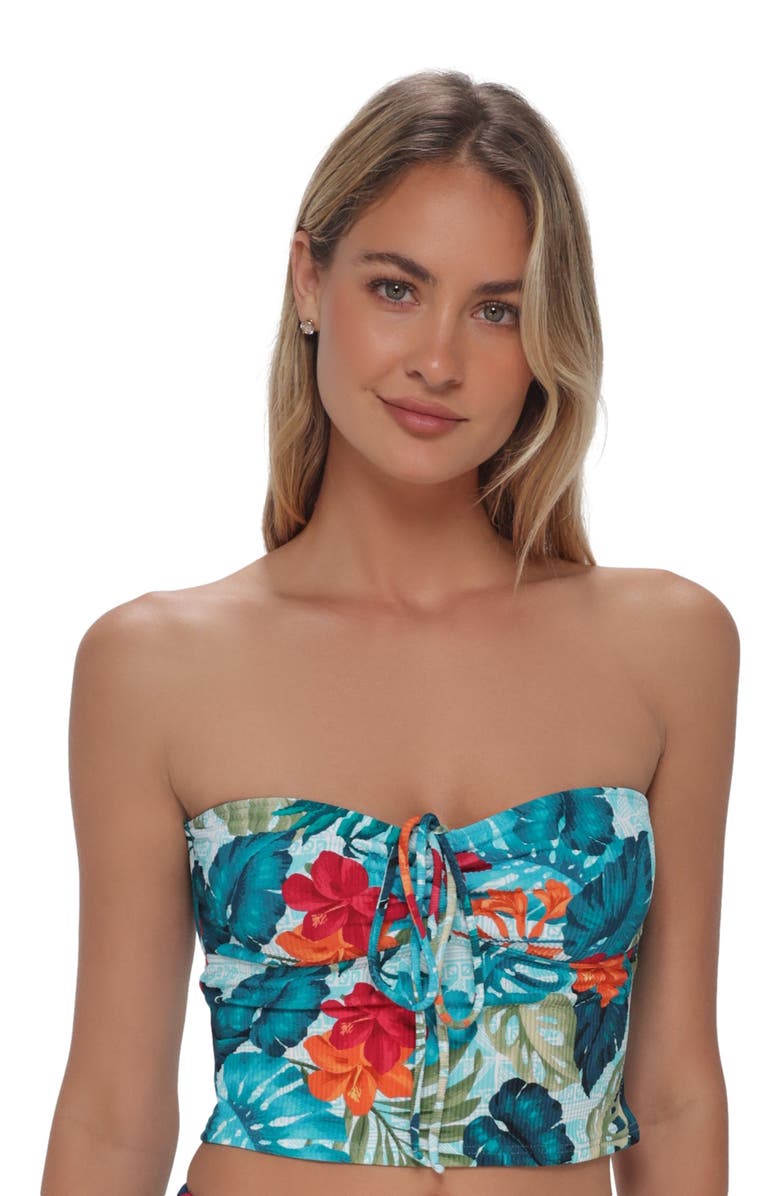 Swim Systems Dolly Crop Top Bikini Swimsuit, Alternate, color, Tiki Tango Rib