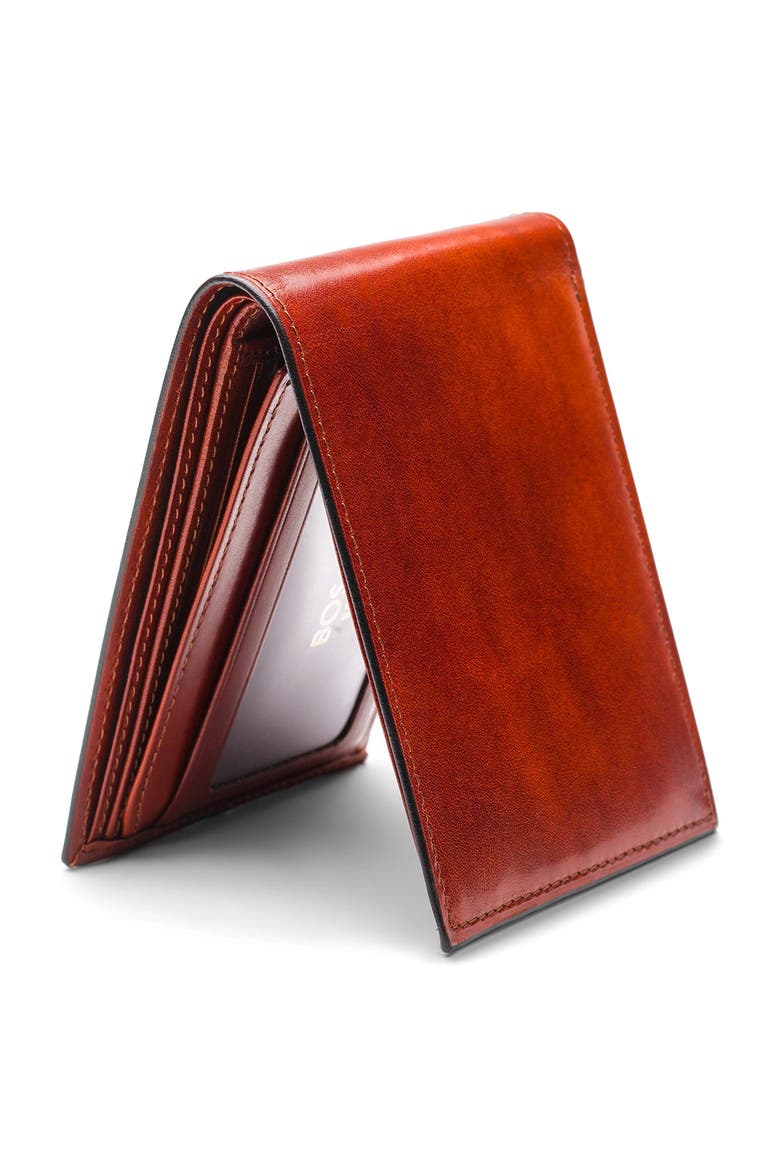 ID Flap Leather Wallet, Alternate, color, COGNAC