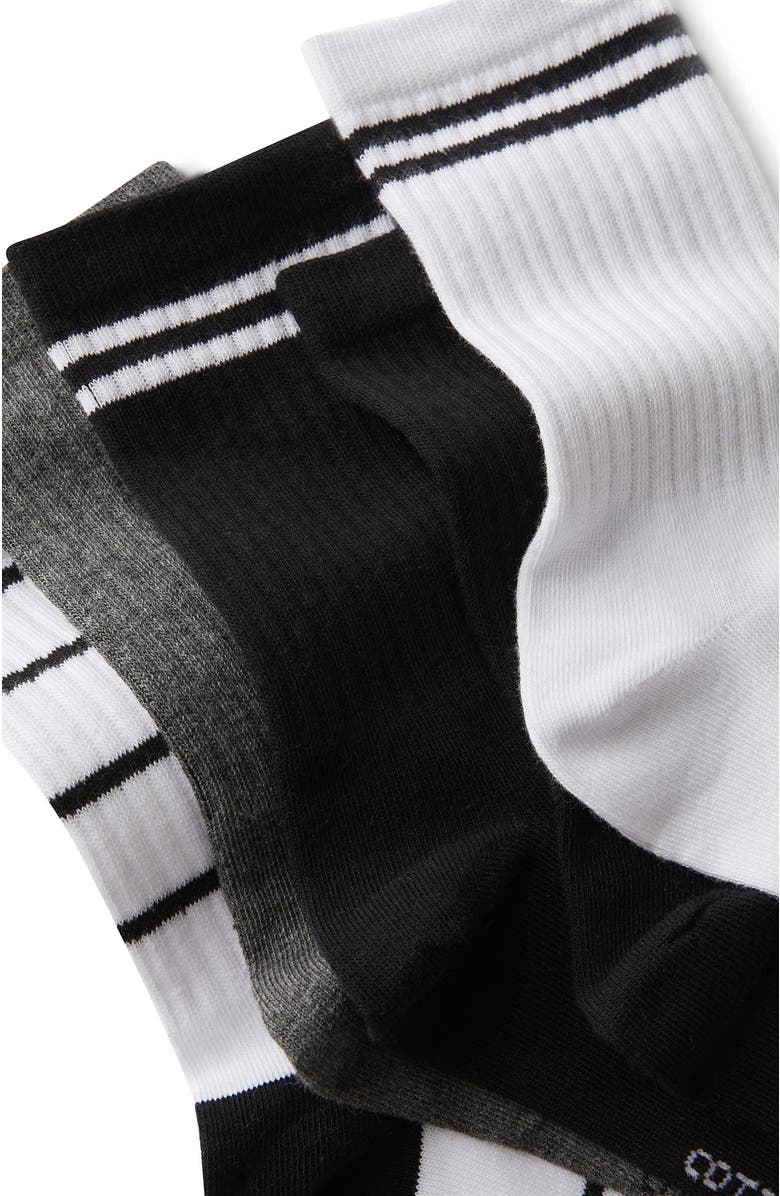 Cotton On 5Pk Crew Sock, Alternate, color, Black White Stripe Mix