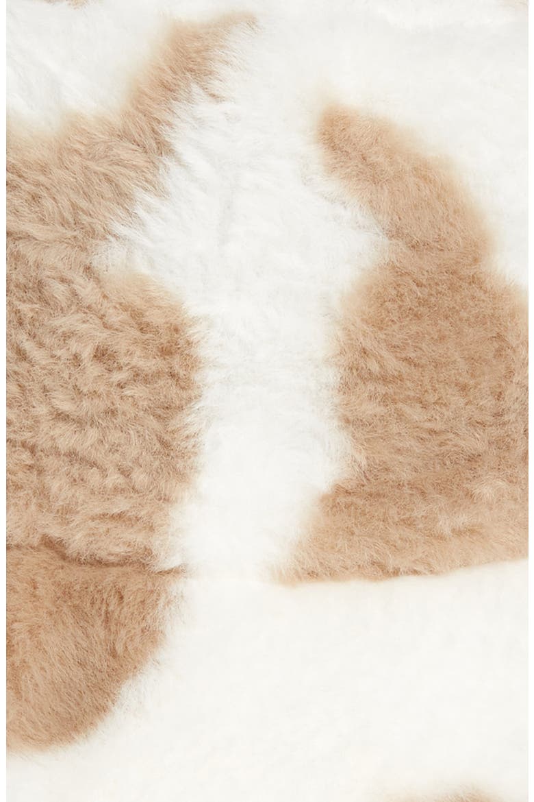 Cow Print Fleece Bucket Hat, Alternate, color, TAN