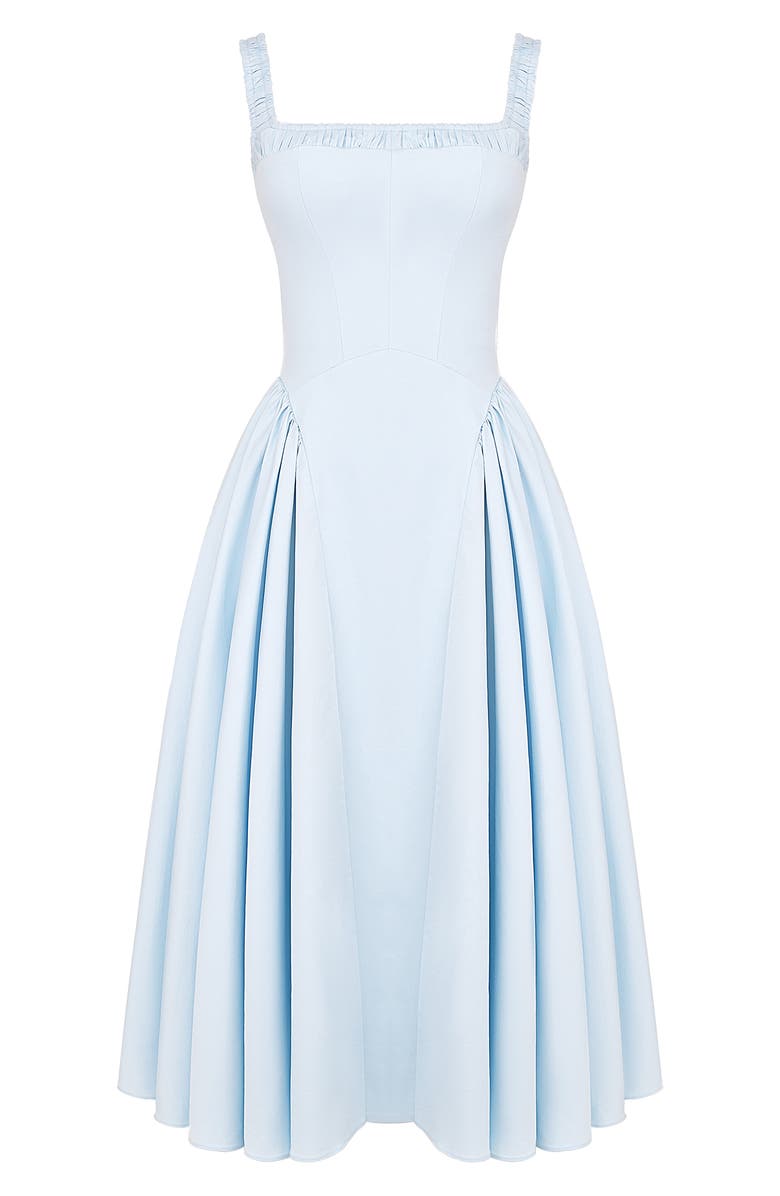 HOUSE OF CB Dorothy B Pima Cotton Blend Cocktail Midi Dress, Alternate, color, Nan Tucket Breeze