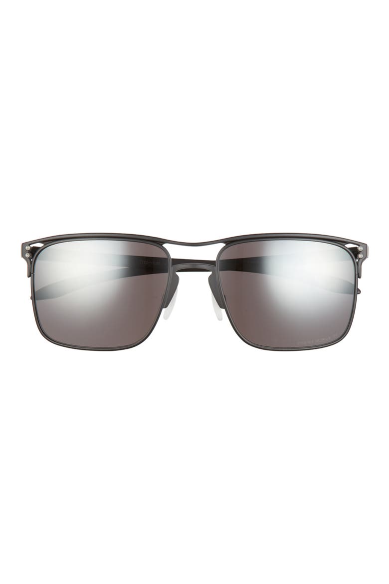 56mm Square Polarized Sunglasses, Main, color, BLACK