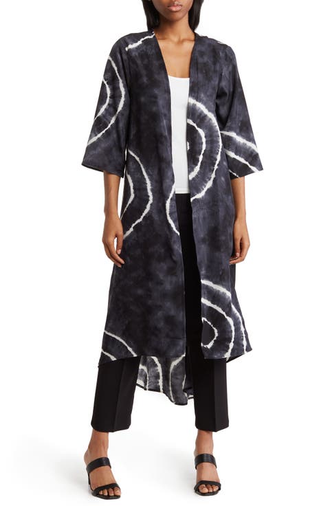 Woven Tie Dye Lace Panel Duster