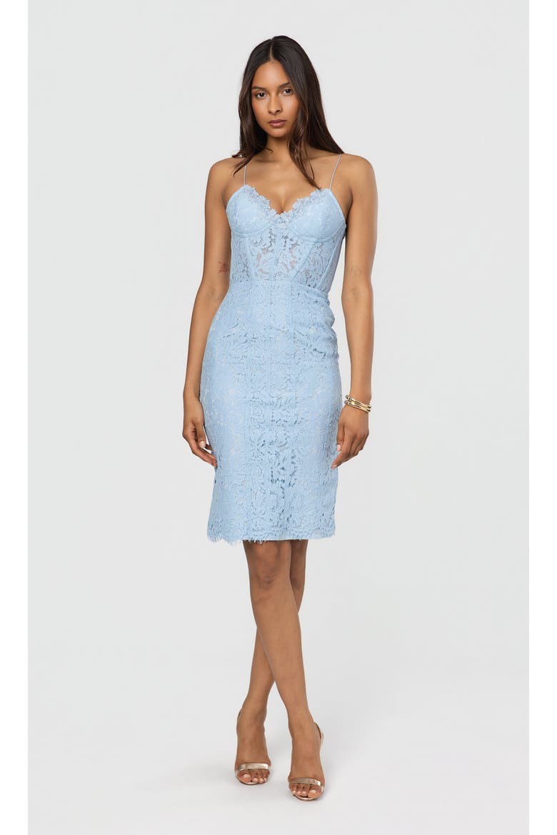 Leonie Lace Bustier Dress, Main, color, Dusty Blue