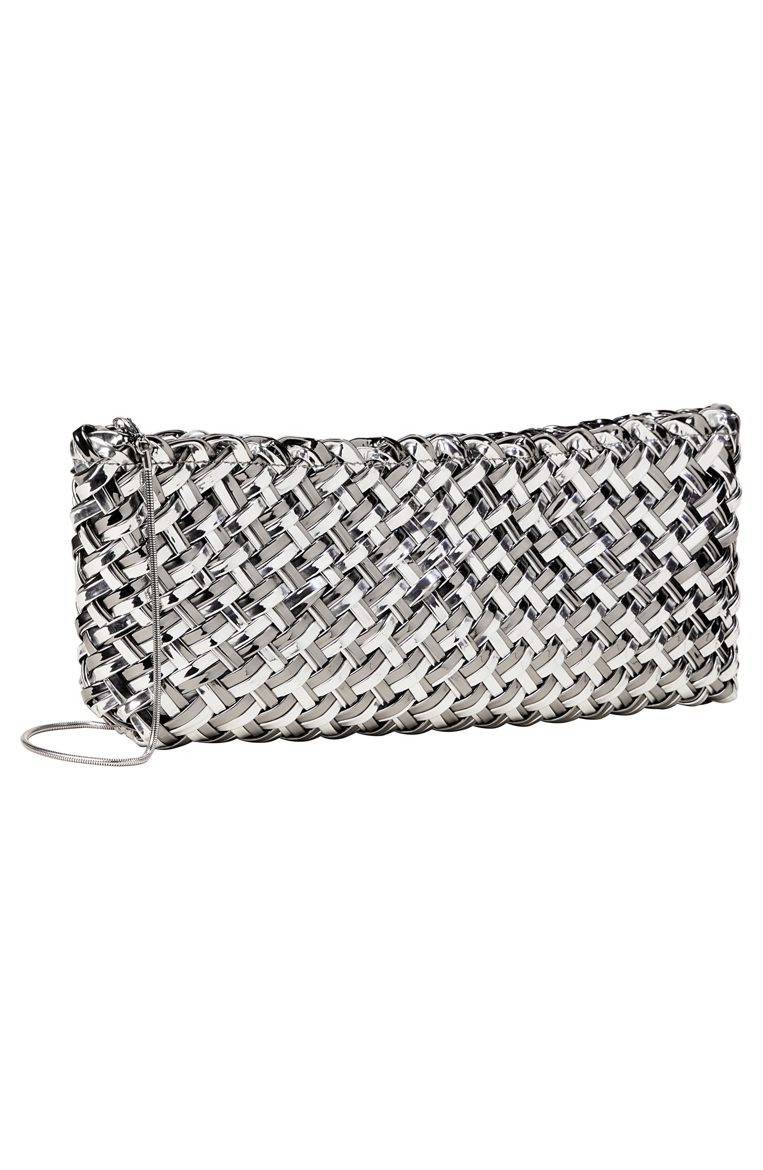 NAGHEDI Gala Metallic Clutch, Alternate, color, Pewter