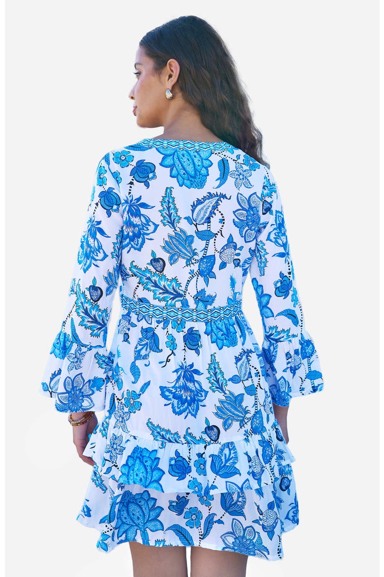 Floral Beach Tunic Dress, Alternate, color, Blue