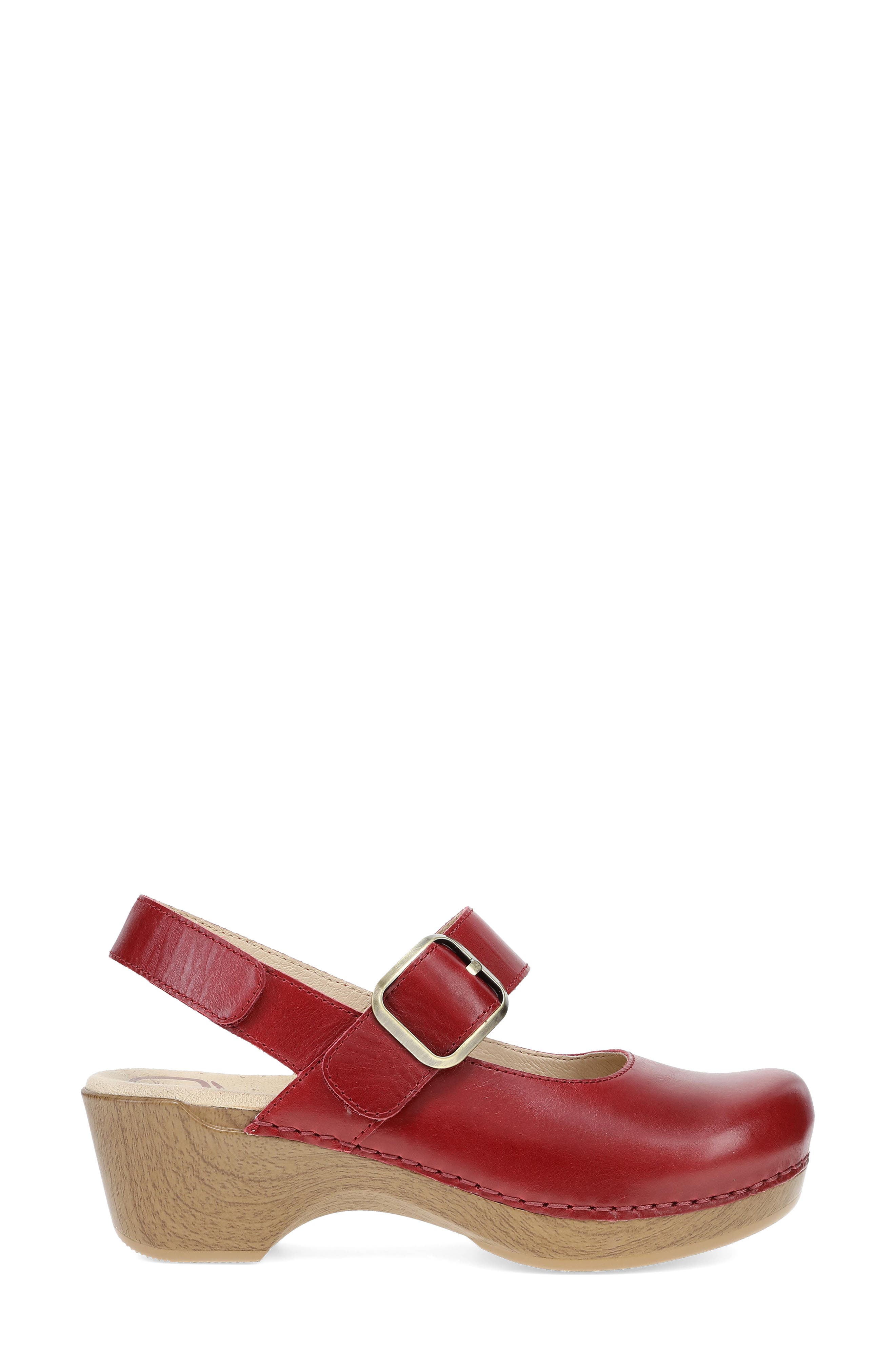Shantell Leather Slingback Mary Jane, Alternate, color, RED