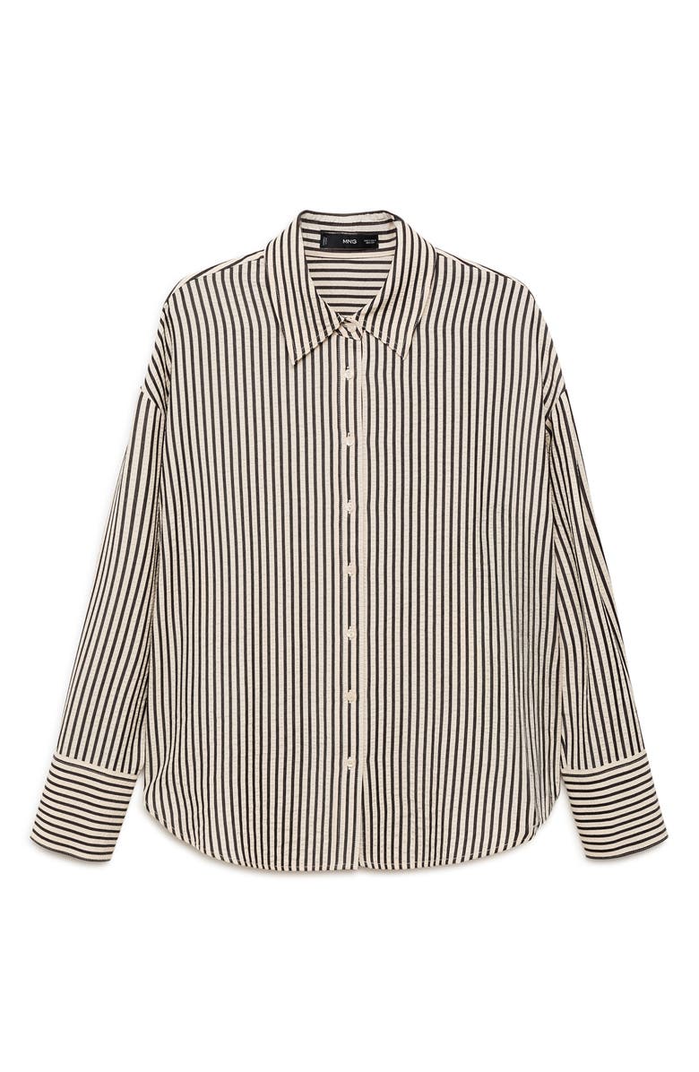 Textured Stripe Button-Up Shirt