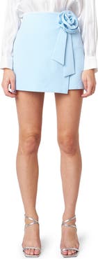 Endless Rose Rosette Faux Wrap Miniskirt