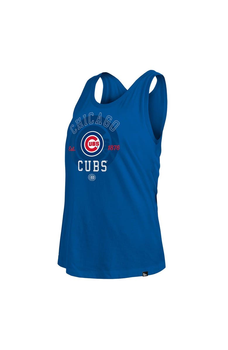 New Era Women's New Era Royal Chicago Cubs Open Back Tank Top, Alternate, color,