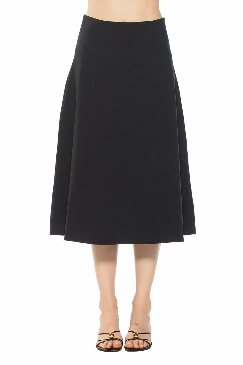 Maris Flared Midi Skirt, Main, color, NAVY