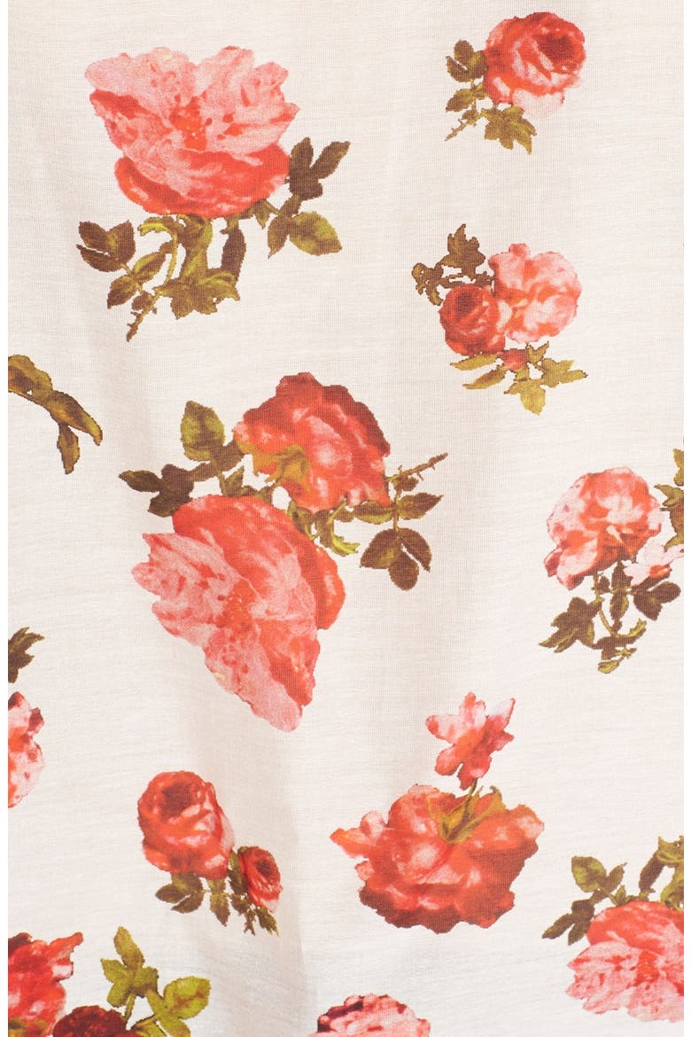Rose Print Cotton Silk Shirt, Alternate, color, WHITE