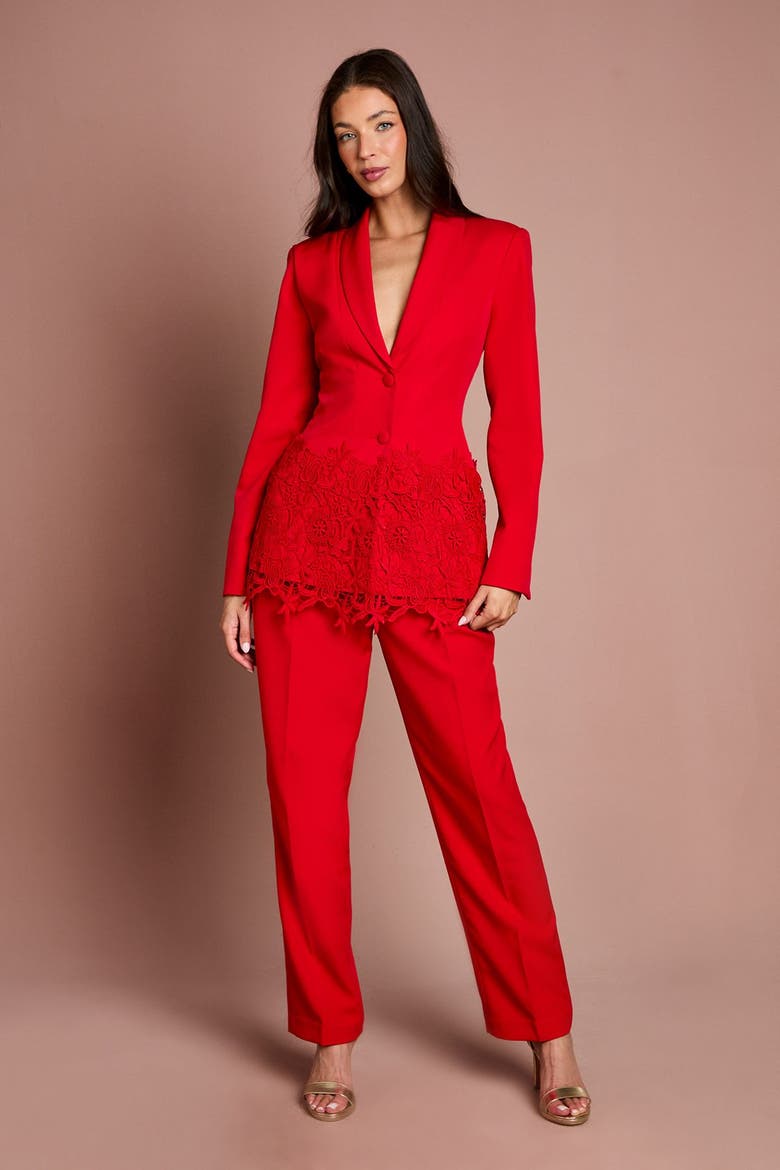 Pleat Front Formal Trouser, Alternate, color, Red