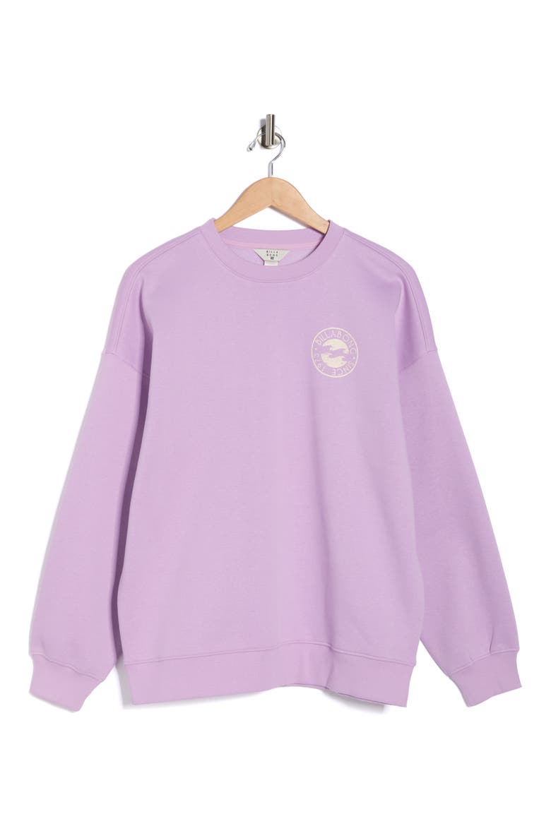 Boyfriend Crewneck Sweatshirt, Alternate, color, PEACEFUL LILAC