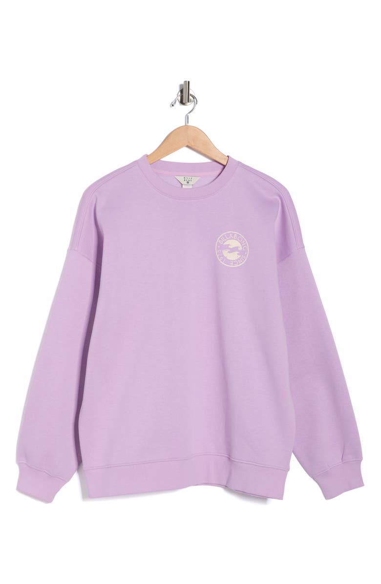 Billabong Boyfriend Crewneck Sweatshirt, Alternate, color, Peaceful Lilac