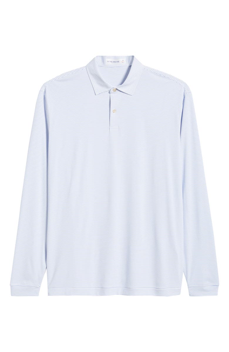 Peter Millar Featherweight Stripe Long Sleeve Performance Polo, Main, color, 