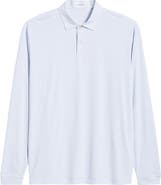 Peter Millar Featherweight Stripe Long Sleeve Performance Polo