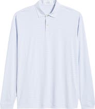 Peter Millar Featherweight Stripe Long Sleeve Performance Polo