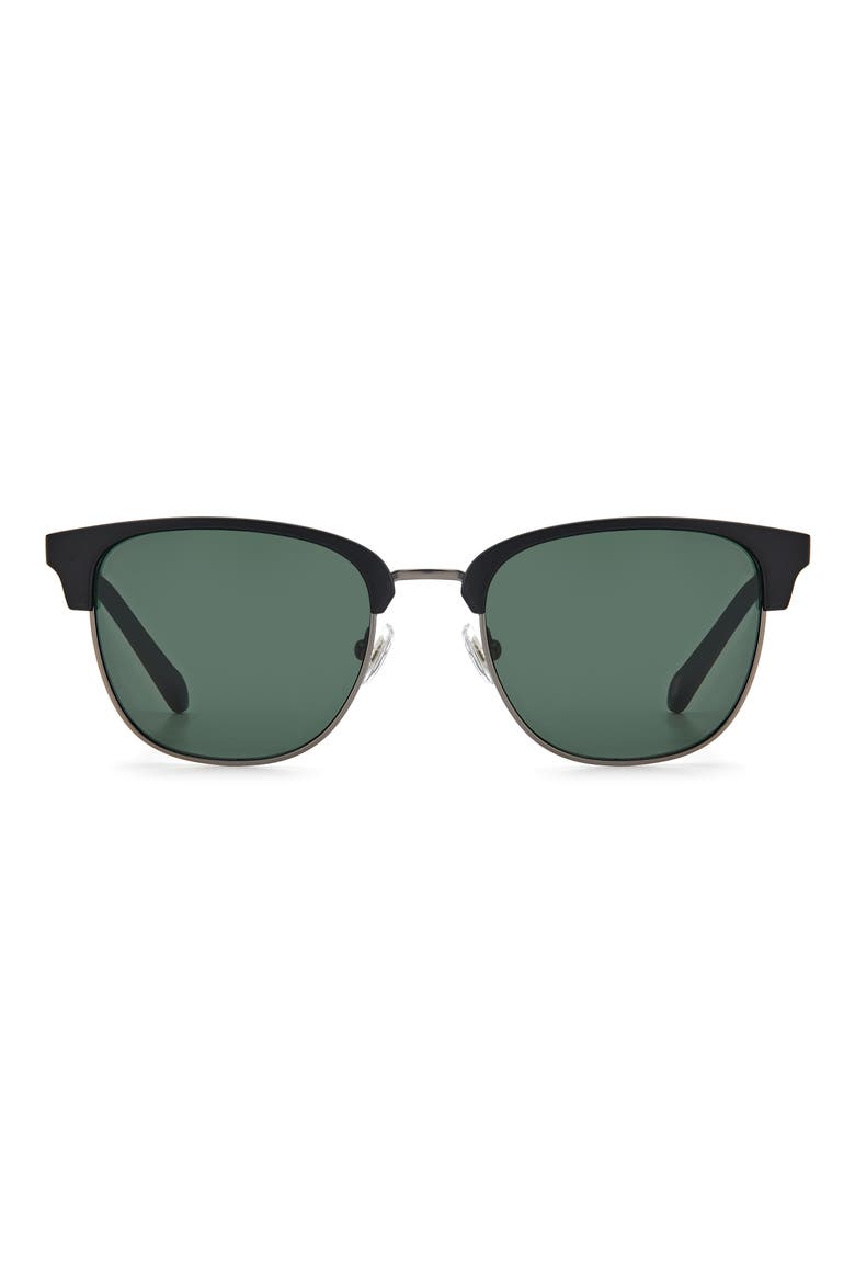 51mm Half Rim Sunglasses, Main, color, MATTE BLACK