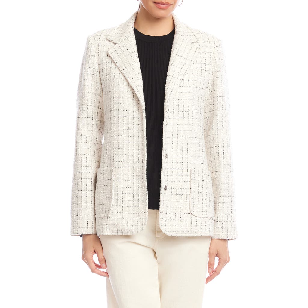 Karen Kane Check Tweed Blazer In Neutral