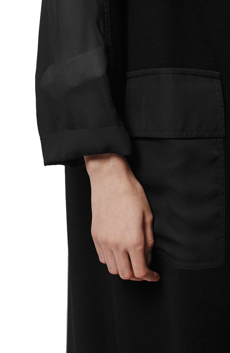 Topshop Contrast Panel Duster Coat, Alternate, color, 