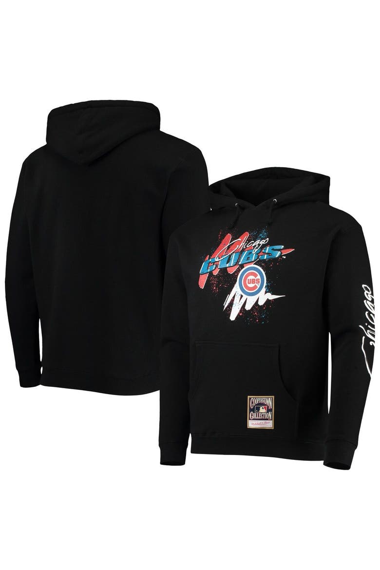 Men's Mitchell & Ness Black Chicago Cubs Hyper Hoops Pullover Hoodie, Alternate, color, Black