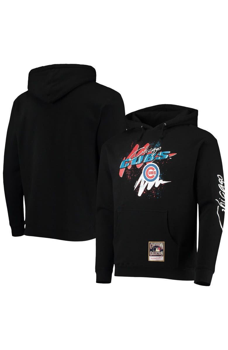 Mitchell & Ness Men's Mitchell & Ness Black Chicago Cubs Hyper Hoops Pullover Hoodie, Alternate, color, Black