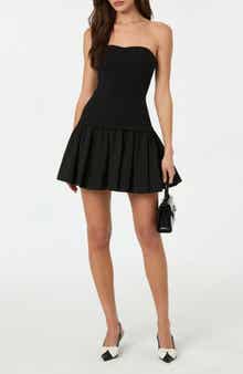 ASTR the Label Strapless Mixed Media Minidress
