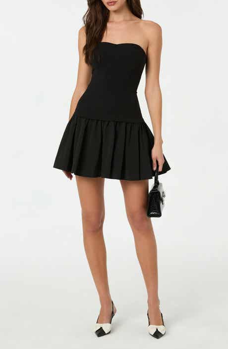 ASTR the Label Strapless Mixed Media Minidress