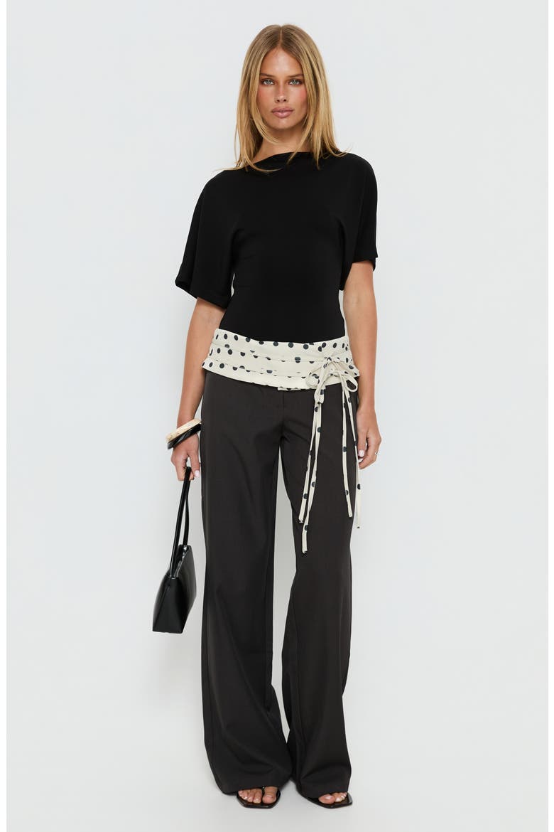 Seneca Wrap Waist Polka Dot Pants, Alternate, color, CHARCOAL POLKA DOT