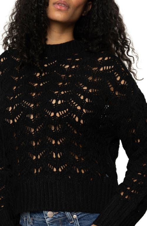 Sanctuary Boheme Open Stitch Sweater In Black