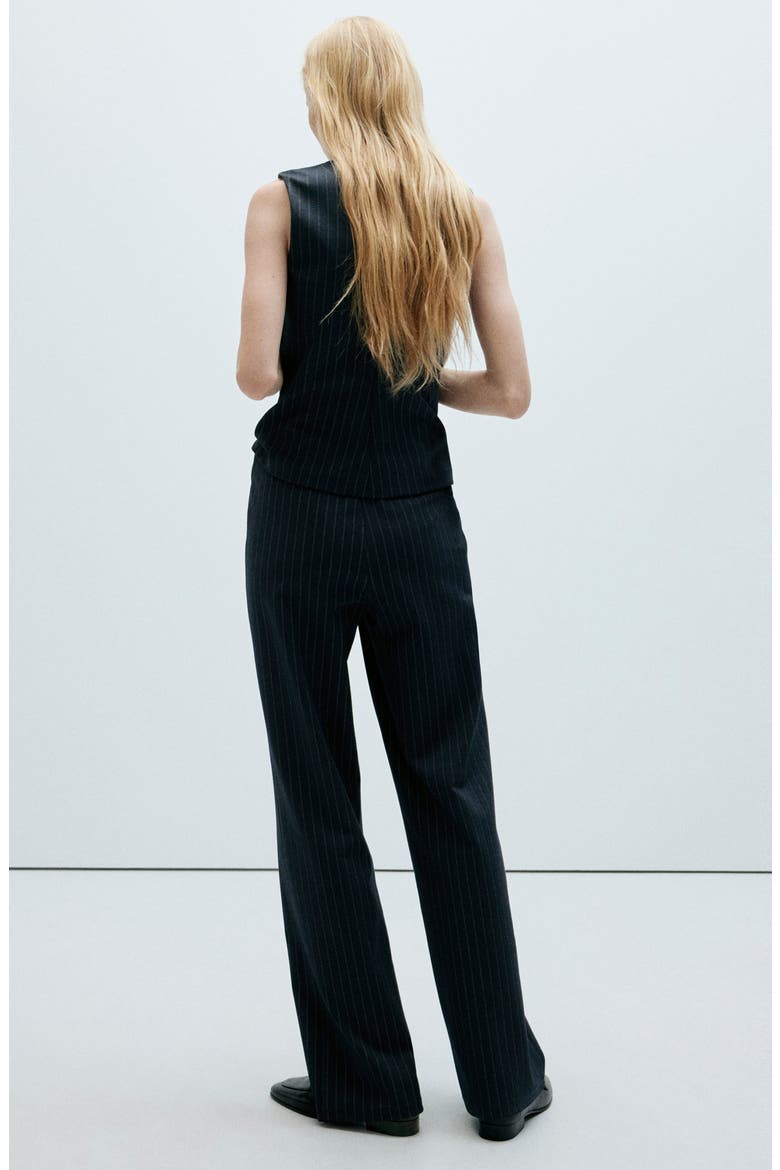 Pinstripe Straight Leg Pants, Alternate, color, NAVY