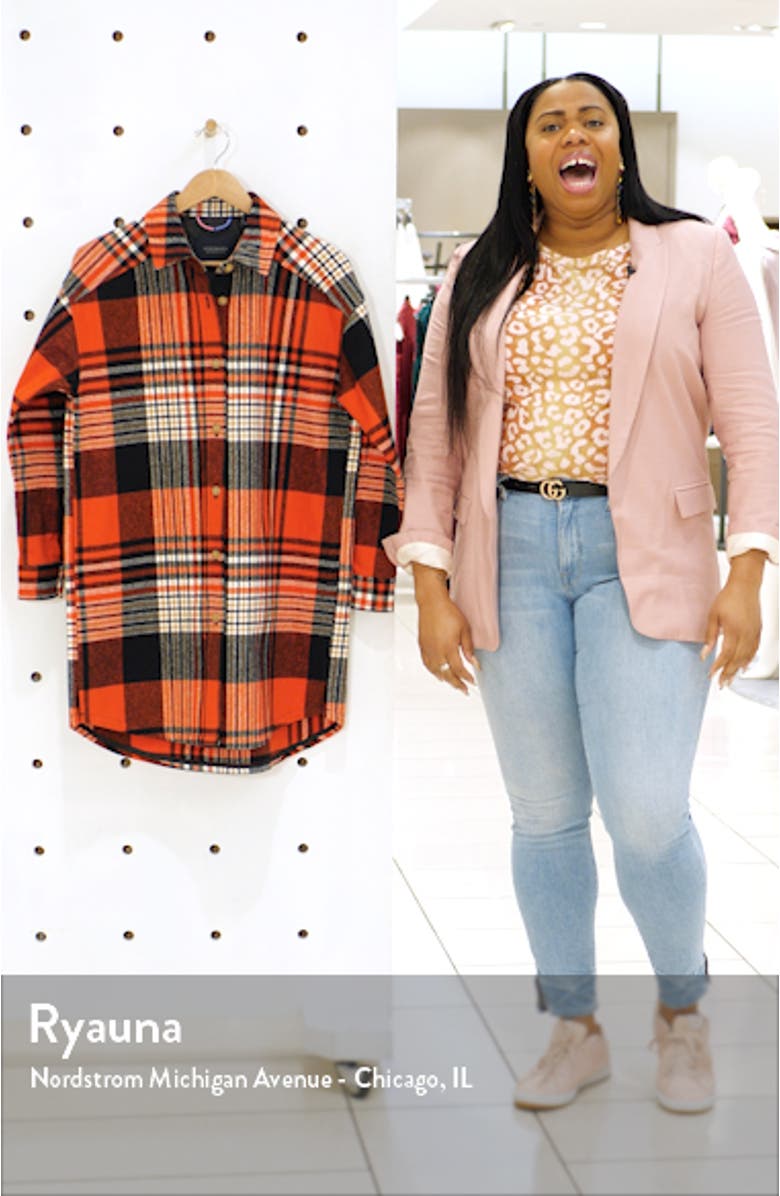 Plaid Oversize Brushed Cotton Flannel Shirt, sales video thumbnail