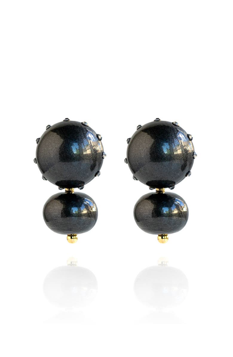 Saulė Label Livia Earrings, Main, color, Black Coral