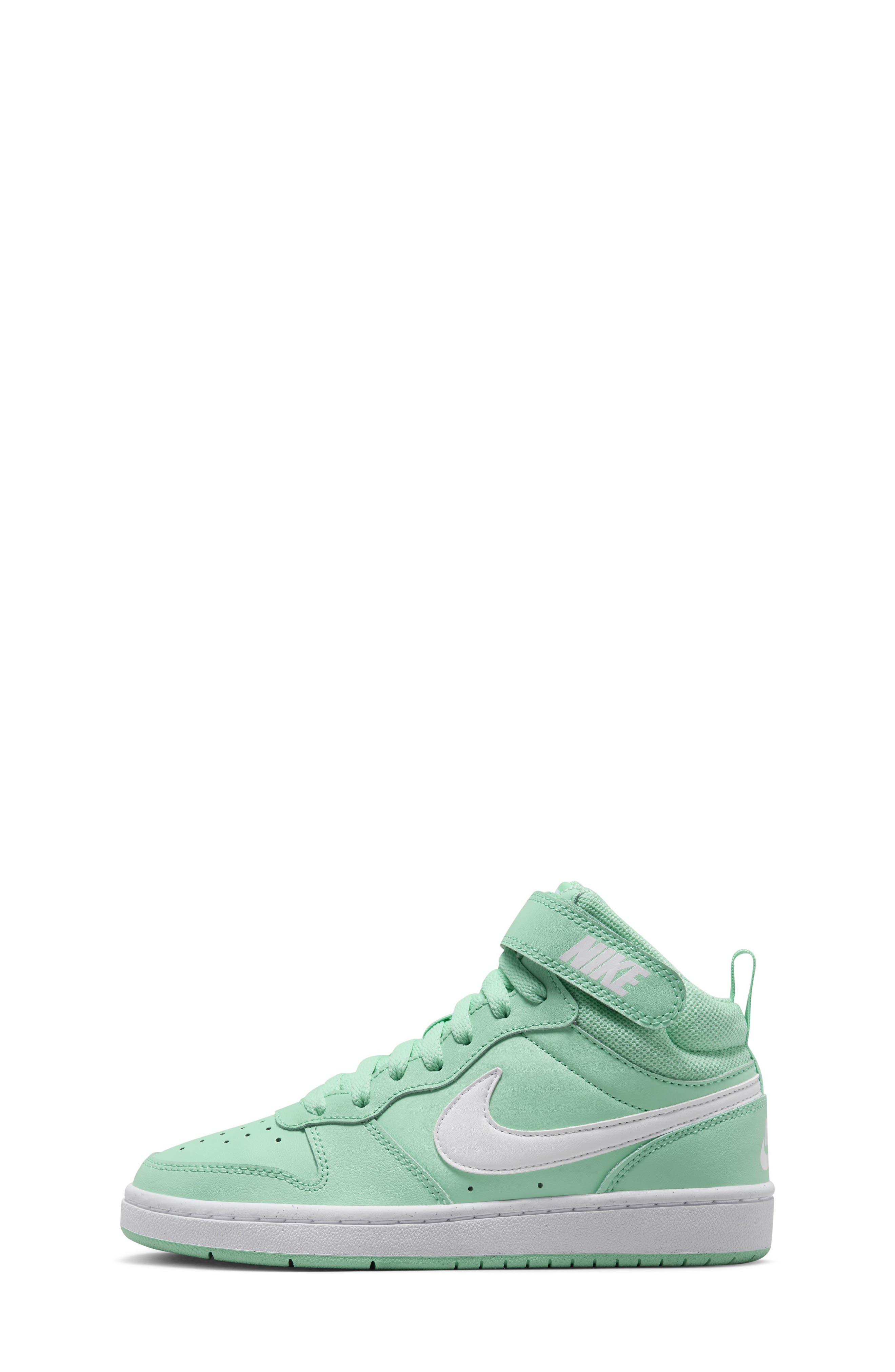 Nike Kids' Court Borough Mid 2 Basketball Shoe, Alternate, color, Emerald Rise/ White