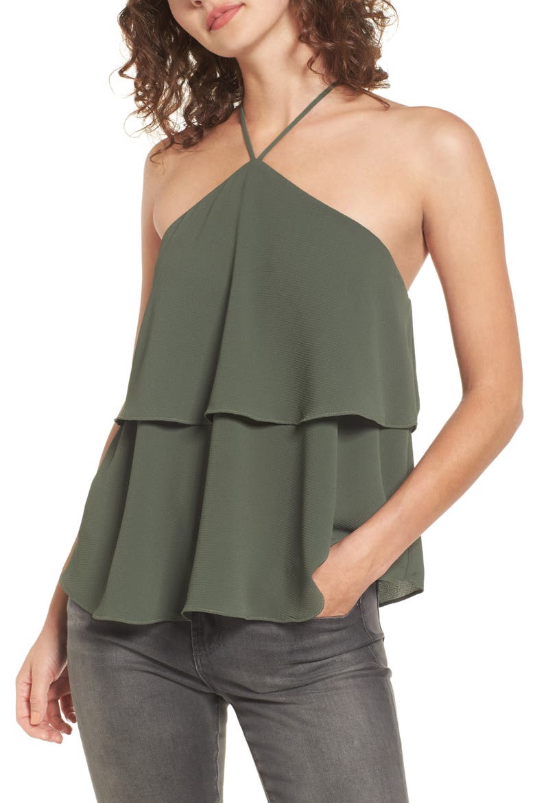 Tiered Halter Top, Main, color, THYME